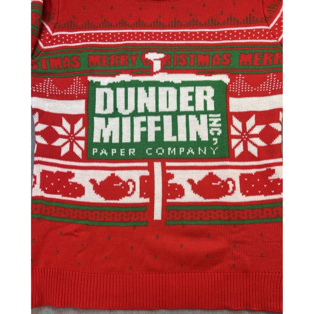 The Office Dunder Mifflin Paper Company Med‎ Y2k Unisex Ugly Chritsmas Sweater - Picture 2 of 4